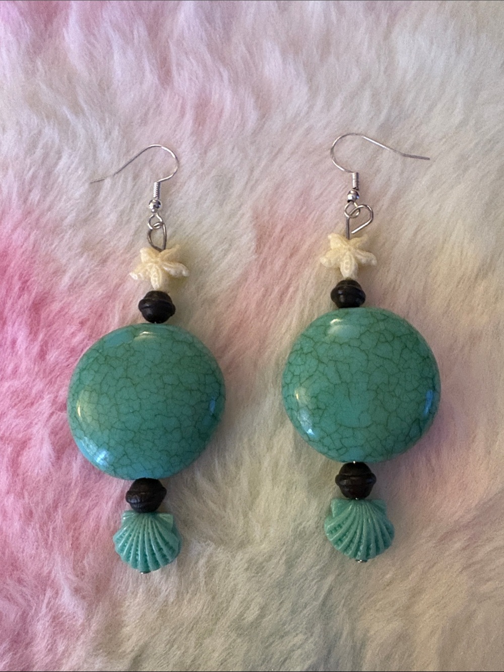 Turquoise Shell Drop Earrings - Women Jewelry